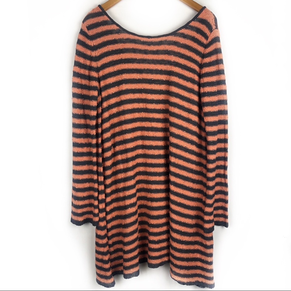 Free People Striped Boho Dress Large NEW